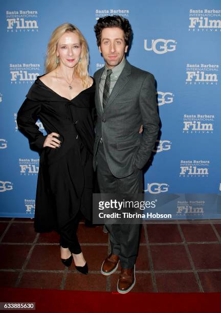 Jocelyn Towne and Simon Helberg attend the 32nd Santa Barbara International Film Festival Virtuosos Tribute at Arlington Theater on February 4, 2017...