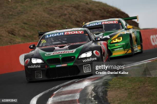 Tony Longhurst, Mark Skaife, Russell Ingall and Timo Glock drive the Team CASTROL BMW M6 GT3 during the 2017 Bathurst 12 hour race at Mount Panorama...