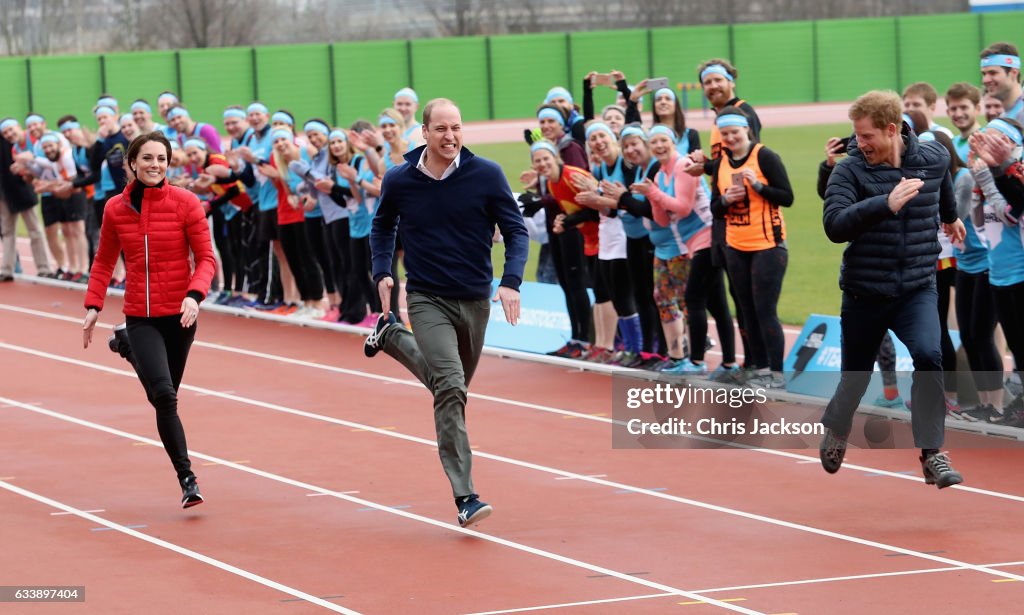 The Duke & Duchess Of Cambridge And Prince Harry Join Team Heads Together At A London Marathon Training Day