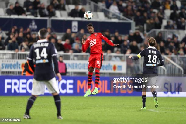 Adama Diakhaby of Rennes during the Ligue 1 match between Girondins de Bordeaux and Stade Rennais Rennes at Nouveau Stade de Bordeaux on February 4,...