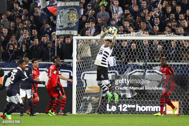 Benoit Costil of Rennes during the Ligue 1 match between Girondins de Bordeaux and Stade Rennais Rennes at Nouveau Stade de Bordeaux on February 4,...