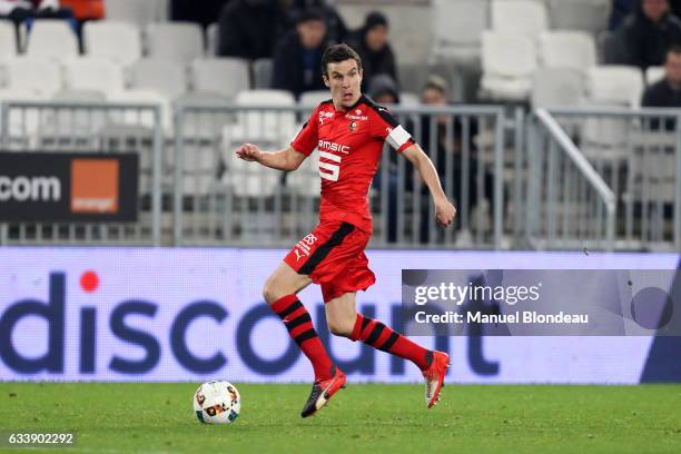 Romain Danze of Rennes during the Ligue 1 match between Girondins de Bordeaux and Stade Rennais Rennes at Nouveau Stade de Bordeaux on February 4,...