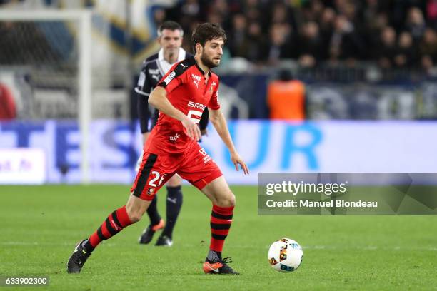 Sanjin Prcic of Rennes during the Ligue 1 match between Girondins de Bordeaux and Stade Rennais Rennes at Nouveau Stade de Bordeaux on February 4,...