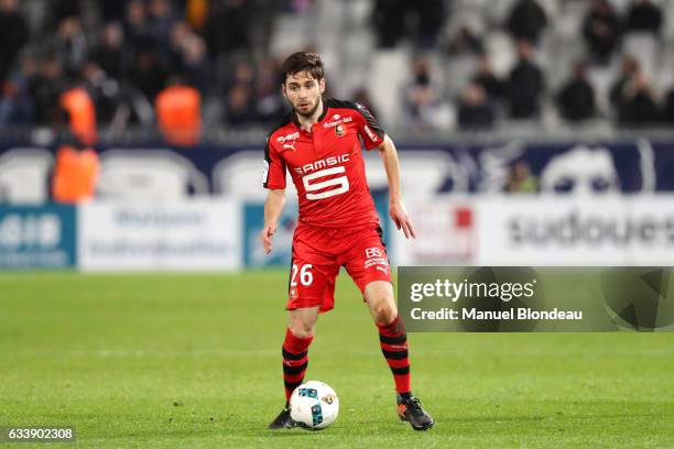 Sanjin Prcic of Rennes during the Ligue 1 match between Girondins de Bordeaux and Stade Rennais Rennes at Nouveau Stade de Bordeaux on February 4,...