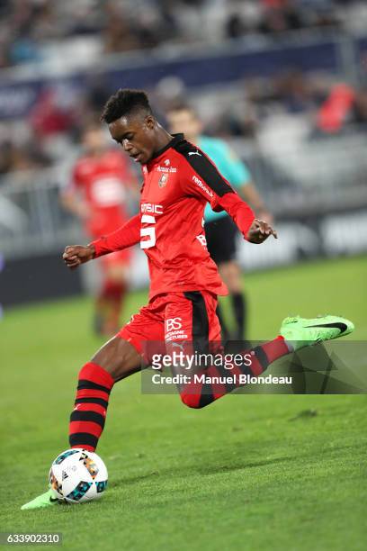 Adama Diakhaby of Rennes during the Ligue 1 match between Girondins de Bordeaux and Stade Rennais Rennes at Nouveau Stade de Bordeaux on February 4,...