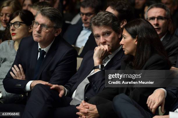 Former French Minister of National Education Francois Peillon, Former French Minister of Industrial Renewal Arnaud Montebourg and Paris City Mayor...