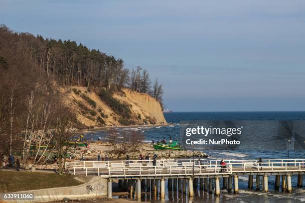 Orlowski Cliff is seen on 5 February 2017 in Gdynia, Poland .