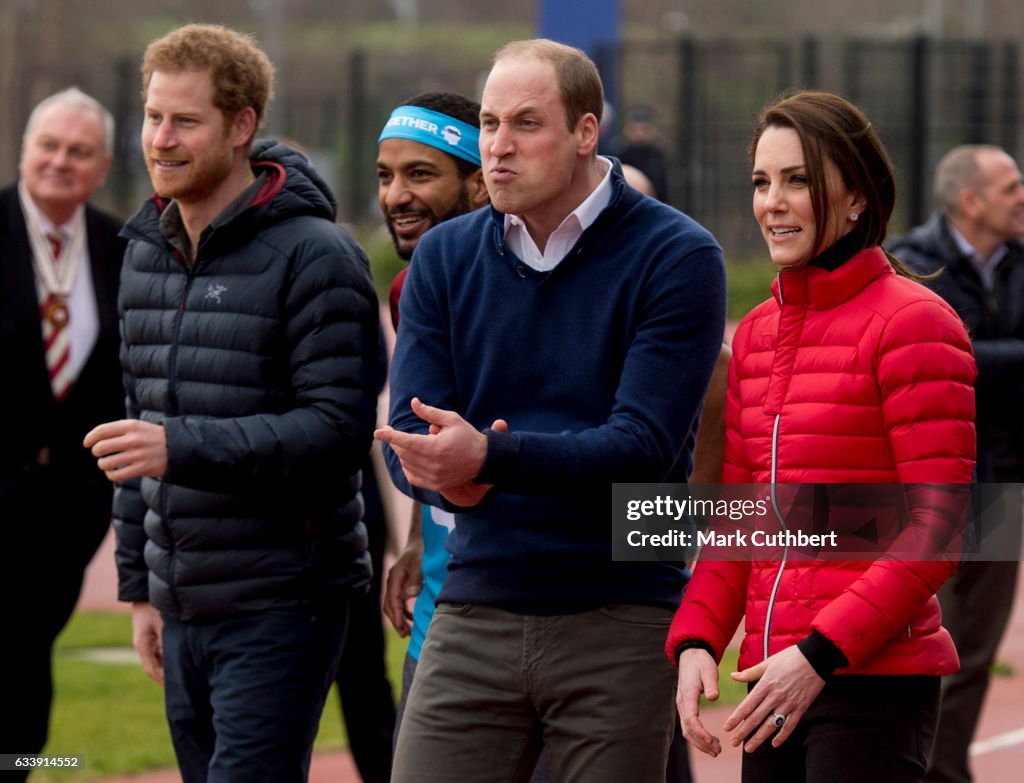 The Duke & Duchess Of Cambridge And Prince Harry Join Team Heads Together At A London Marathon Training Day