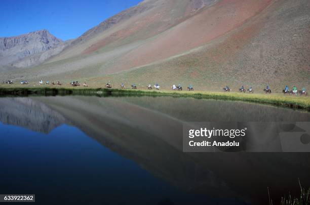 Expeditionaries travel through the Patos Sur Valley, on the international border with Chile, in the framework of the bicentenary of Cruce de los...