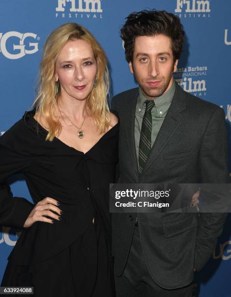 Jocelyn Towne and actor Simon Helberg attend the Virtuosos Award during the 32nd Santa Barbara International Film Festival at the Arlington Theatre...