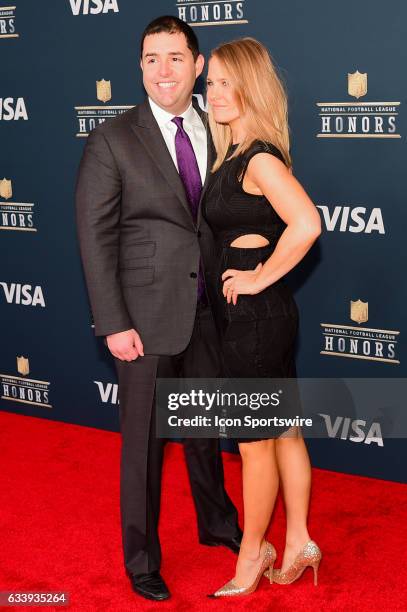 San Francisco 49ers CEO Jed York with his wife during the NFL Honors Red Carpet on February 4, 2017 at the Worthan Theater Center, Houston, Texas.