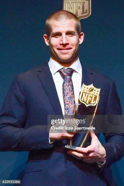 Green Bay Packers wide receiver Jordy Nelson is named AP Comeback Player of the Year during the NFL Honors Red Carpet on February 4, 2017 at the...