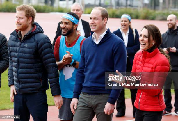 Prince Harry, Prince William, Duke of Cambridge and Catherine, Duchess of Cambridge join a Team Heads Together London Marathon Training Day at the...