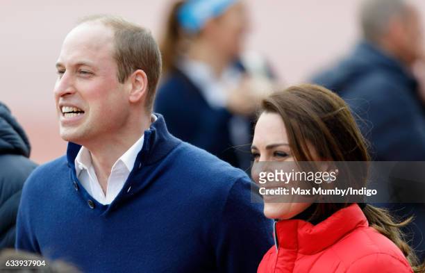 Prince William, Duke of Cambridge and Catherine, Duchess of Cambridge join a Team Heads Together London Marathon Training Day at the Queen Elizabeth...