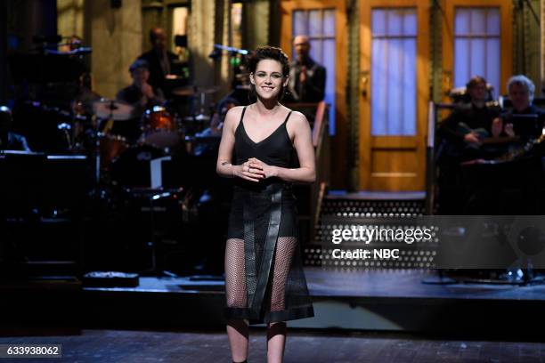 Kristen Stewart" Episode 1717 -- Pictured: Host Kristen Stewart during the Monologue on February 4th, 2017 --