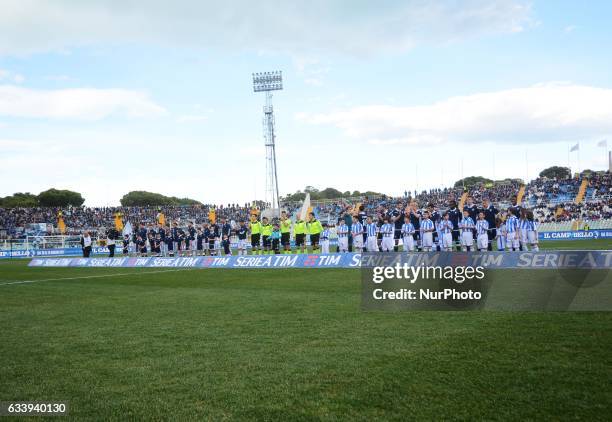 Start during serie A tim between PESCARA vs LAZIO in Pescara, on February 5, 2016.