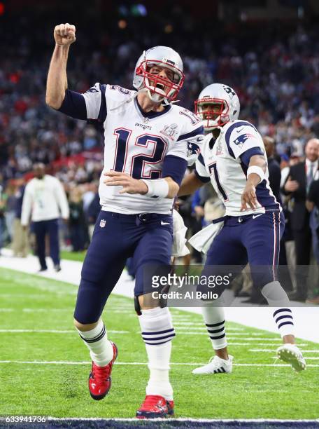 Tom Brady of the New England Patriots takes the field prior to Super Bowl 51 against the Atlanta Falcons at NRG Stadium on February 5, 2017 in...