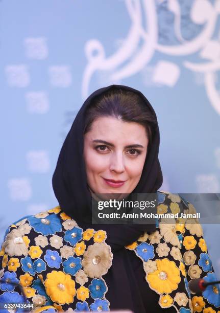 Leila Hatami attend a press conference during the 35th Fajr Film Festival on February 5, 2017 in Tehran, Iran.