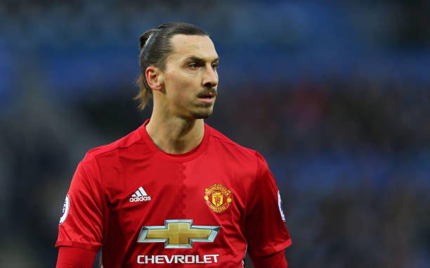 Zlatan Ibrahimovic of Manchester United during the Premier League match between Leicester City and Manchester United at The King Power Stadium on...