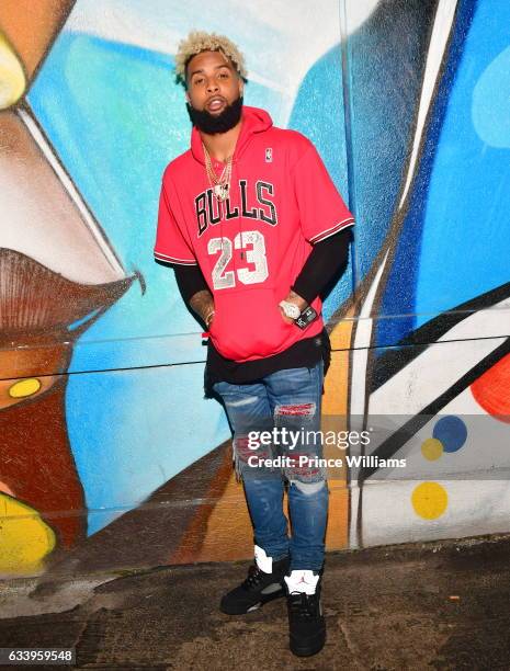 Odell Beckham Jr. Attends a Super Bowl party at Mercy Night club on February 4, 2017 in Houston, Texas.