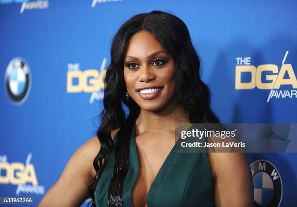 Actress Laverne Cox attends the 69th annual Directors Guild of America Awards at The Beverly Hilton Hotel on February 4, 2017 in Beverly Hills,...