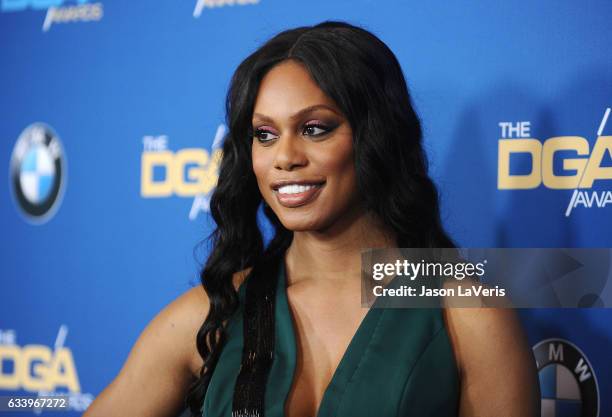 Actress Laverne Cox attends the 69th annual Directors Guild of America Awards at The Beverly Hilton Hotel on February 4, 2017 in Beverly Hills,...