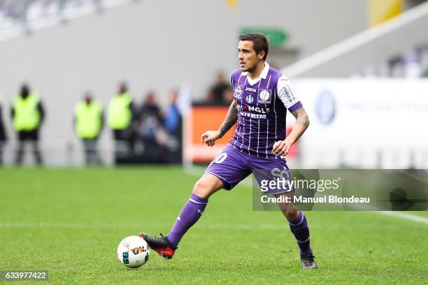 Oscar Trejo of Toulouse during the Ligue 1 match between Toulouse Fc and Angers Sco at Stadium Municipal on February 5, 2017 in Toulouse, France.