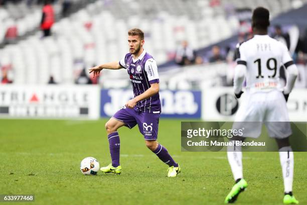 Alexis Blin of Toulouse during the Ligue 1 match between Toulouse Fc and Angers Sco at Stadium Municipal on February 5, 2017 in Toulouse, France.
