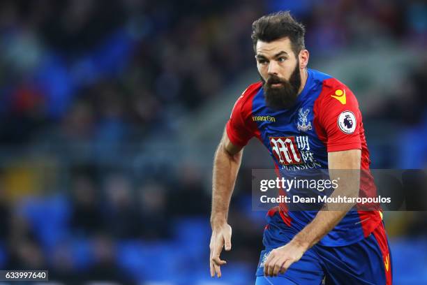 Joe Ledley of Crystal Palace looks on during the Premier League match between Crystal Palace and Sunderland at Selhurst Park on February 4, 2017 in...