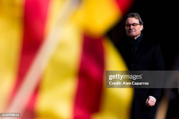 Former Catalan President Artur Mas leaves the Catalonia's Superior Court of Justice after a hearing about the independence of Catalonia referendum...