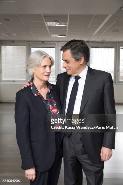 Lawyer and French conservative party politician Francois Fillon with his wife Penelope Fillon are photographed for Paris Match on January 29, 2017 in...