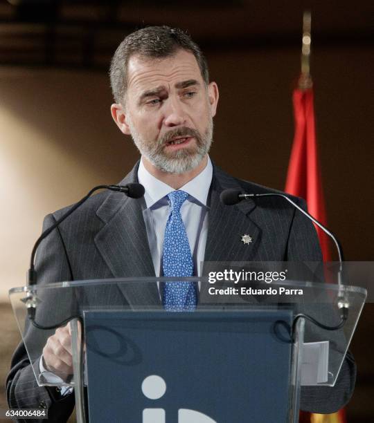 King Felipe of Spain attends 2016 Innovation and Design Awards on February 6, 2017 in Alcala de Henares, Spain.