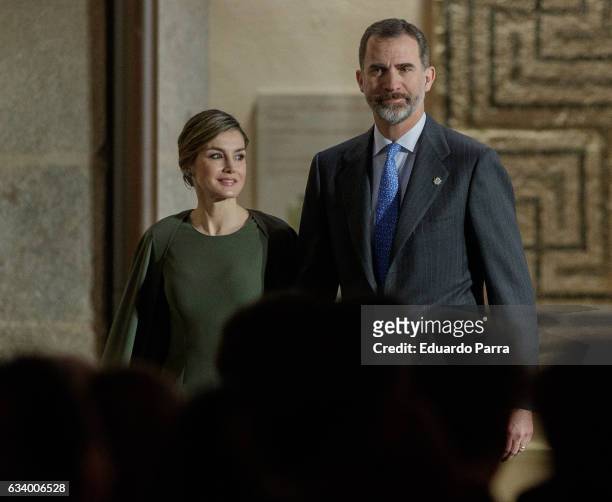 King Felipe of Spain and Queen Letizia of Spain attend 2016 Innovation and Design Awards on February 6, 2017 in Alcala de Henares, Spain.
