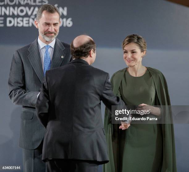 King Felipe of Spain and Queen Letizia of Spain attend 2016 Innovation and Design Awards on February 6, 2017 in Alcala de Henares, Spain.