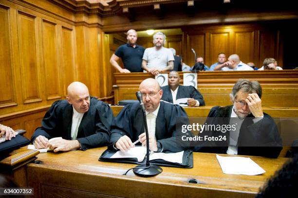 Court proceedings during murder accused Henri van Bredas appearance at the Cape High Court on February 03, 2017 in Cape Town, South Africa. Van...