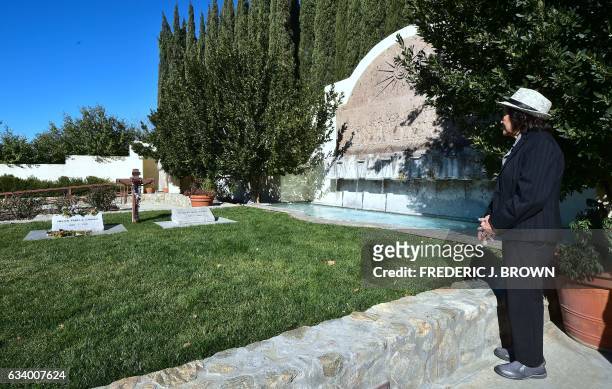 American labour leader and civil rights activist Dolores Huerta visits the graves of Cesar and Helen Chavez at the Ceasar Chavez National Monument in...