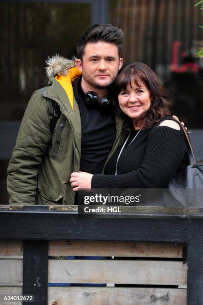 Celebrity Big Brother winner Coleen Nolan and son Shane Richie Jnr. Seen at the ITV Studios. Sighting on February 6, 2017 in London, England.