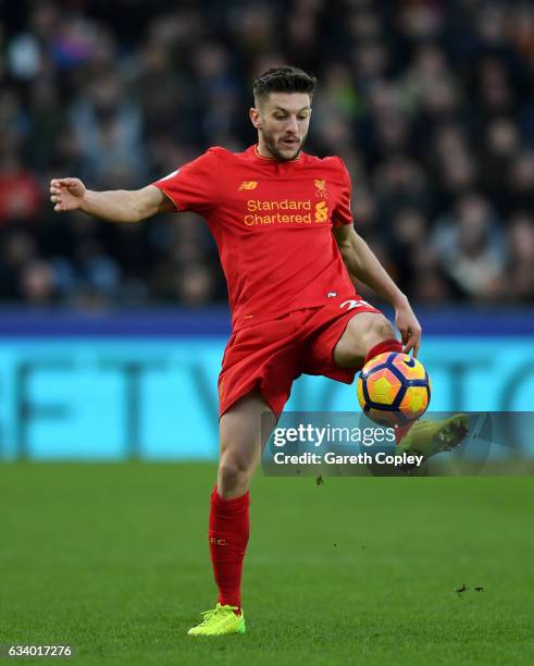 Adam Lallana of Liverpool during the Premier League match between Hull City and Liverpool at KCOM Stadium on February 4, 2017 in Hull, England.