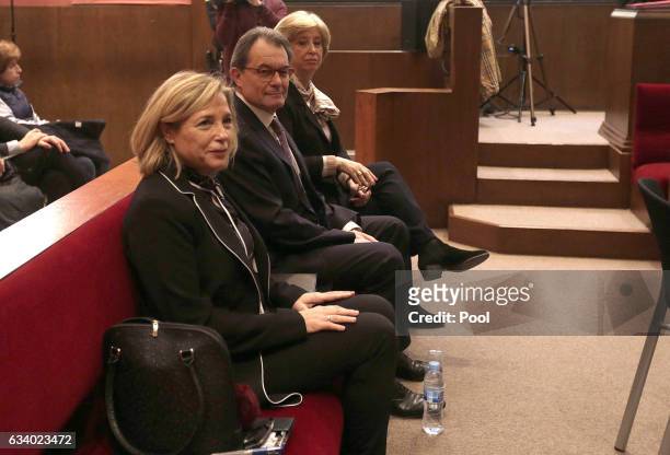 Former Education Minister Irene Rigau, former Catalan President Artur Mas and former Vice-president Joana Ortega at the Catalonia's Superior Court of...