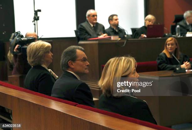 Former Education Minister Irene Rigau, former Catalan President Artur Mas and former Vice-president Joana Ortega at the Catalonia's Superior Court of...