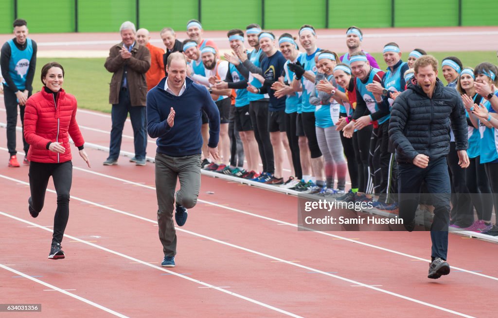 The Duke & Duchess Of Cambridge And Prince Harry Join Team Heads Together At A London Marathon Training Day