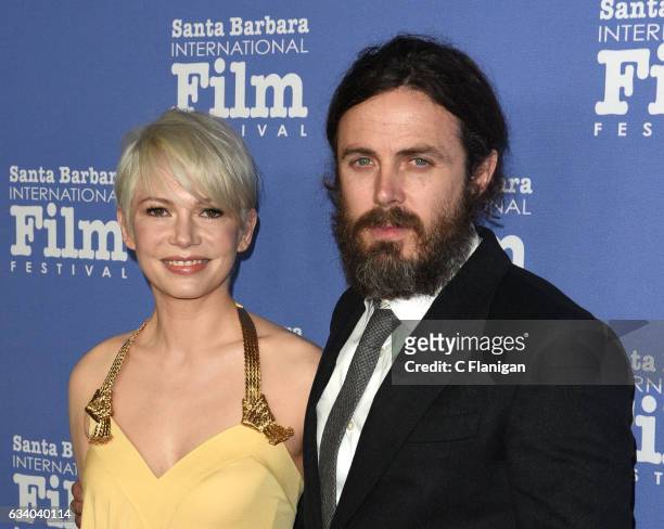 Actress Michelle Williams and Actor Casey Affleck attend the Cinema Vanguard presentation during the 32nd Santa Barbara International Film Festival...