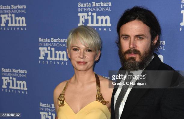Actress Michelle Williams and Actor Casey Affleck attend the Cinema Vanguard presentation during the 32nd Santa Barbara International Film Festival...