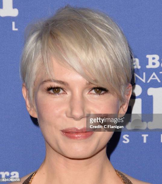 Actress Michelle Williams attends the Cinema Vanguard presentation during the 32nd Santa Barbara International Film Festival at Arlington Theater on...