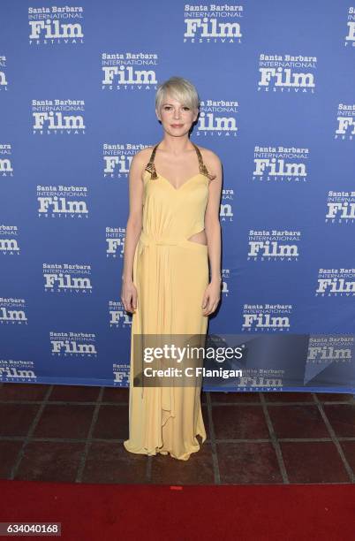 Actress Michelle Williams attends the Cinema Vanguard presentation during the 32nd Santa Barbara International Film Festival at Arlington Theater on...