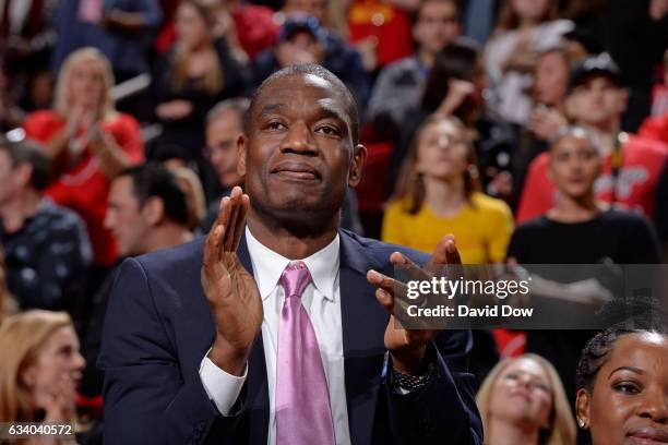 Legend, Dikembe Mutumbo attends the Chicago Bulls game against the Houston Rockets on February 3, 2017 at the Toyota Center in Houston, Texas. NOTE...