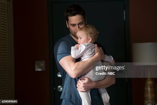 Leland Bray" Episode 101 -- Pictured: Ryan Eggold as Tom Keen, baby Agnes --