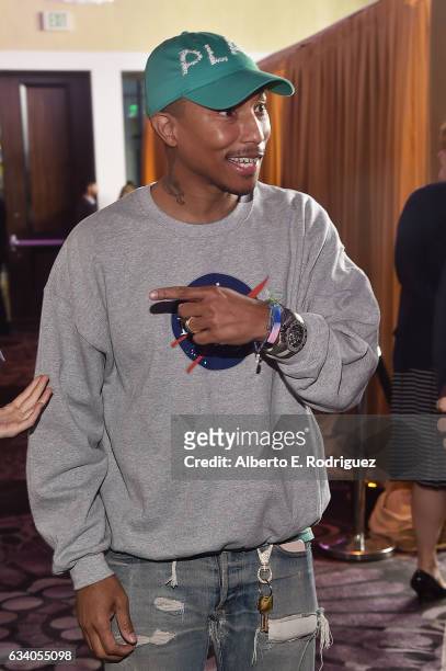Musician/producer Pharrell Williams attends the 89th Annual Academy Awards Nominee Luncheon at The Beverly Hilton Hotel on February 6, 2017 in...