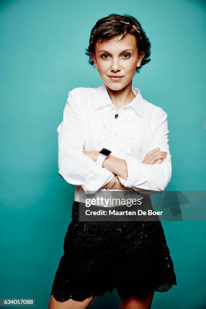 Actress Millie Bobby Brown from Netflix's 'Stranger Things' poses for a portrait during the 2016 Television Critics Association Summer Tour at The...