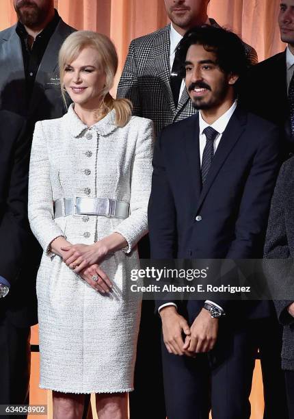 Actress Nicole Kidman and actor Dev Patel attend the 89th Annual Academy Awards Nominee Luncheon at The Beverly Hilton Hotel on February 6, 2017 in...